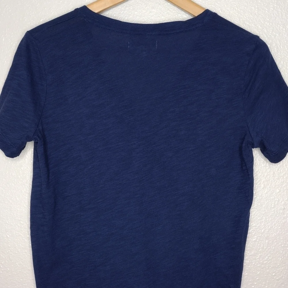 Madewell Women's Cotton Blue Short Sleeve V-Neck T-Shirt Basic Top - Picture 6 of 13